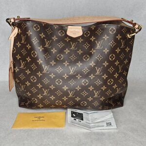 Louis Vuitton Monogram Graceful MM Tote Shoulder Bag Purse with COA